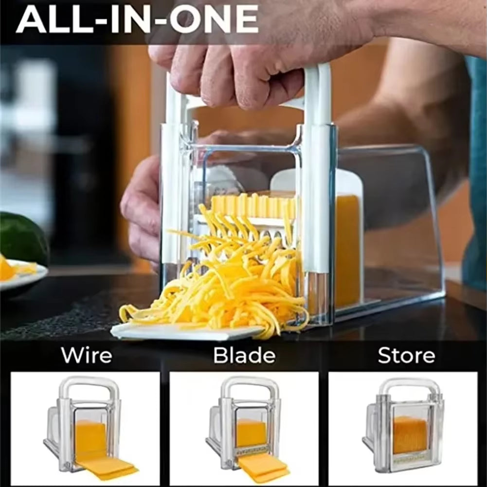 Cheese Storage Container with 3 Metal Blades Slicer Butter Box Cheese Keeper Refrigerate Freezer Fresh Box Kitchen Tools
