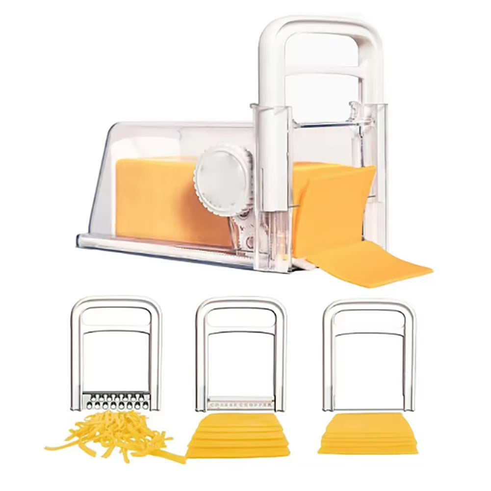 Cheese Storage Container with 3 Metal Blades Slicer Butter Box Cheese Keeper Refrigerate Freezer Fresh Box Kitchen Tools